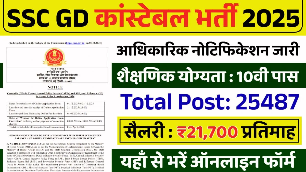 SSC GD Constable Vacancy 2026